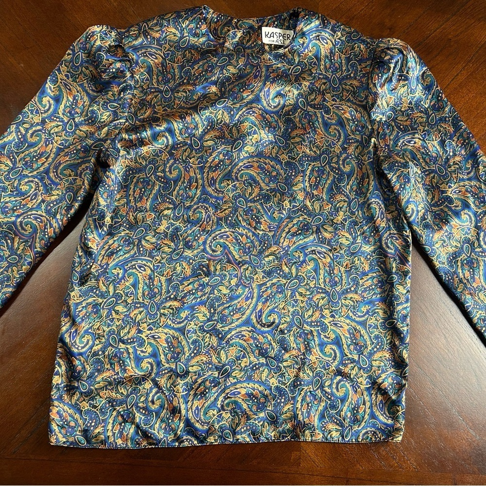 Kasper Multicolor Paisley Blouse size 4